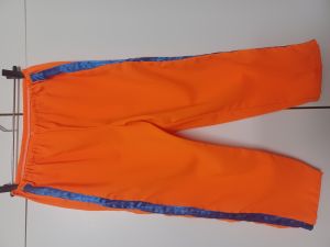 Kids Costumes to Hire - Neon Orange Pants - blue stripe down side - CHILD